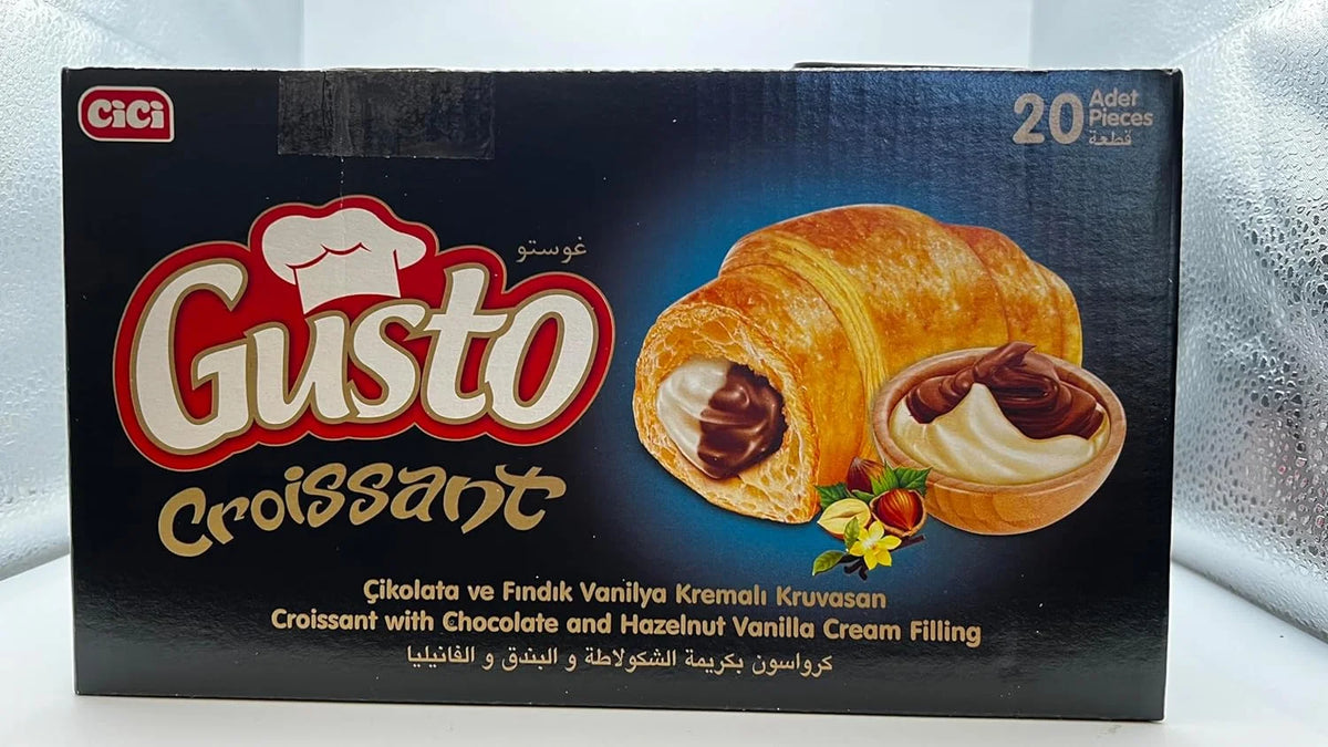 Soft On Gusto Croissant Breakfast And Croissant (Pack Go Cream With Of Snack Individually Chocolate The Vanilla Pastry, 20) Hazelnut Wrapped Filling,
