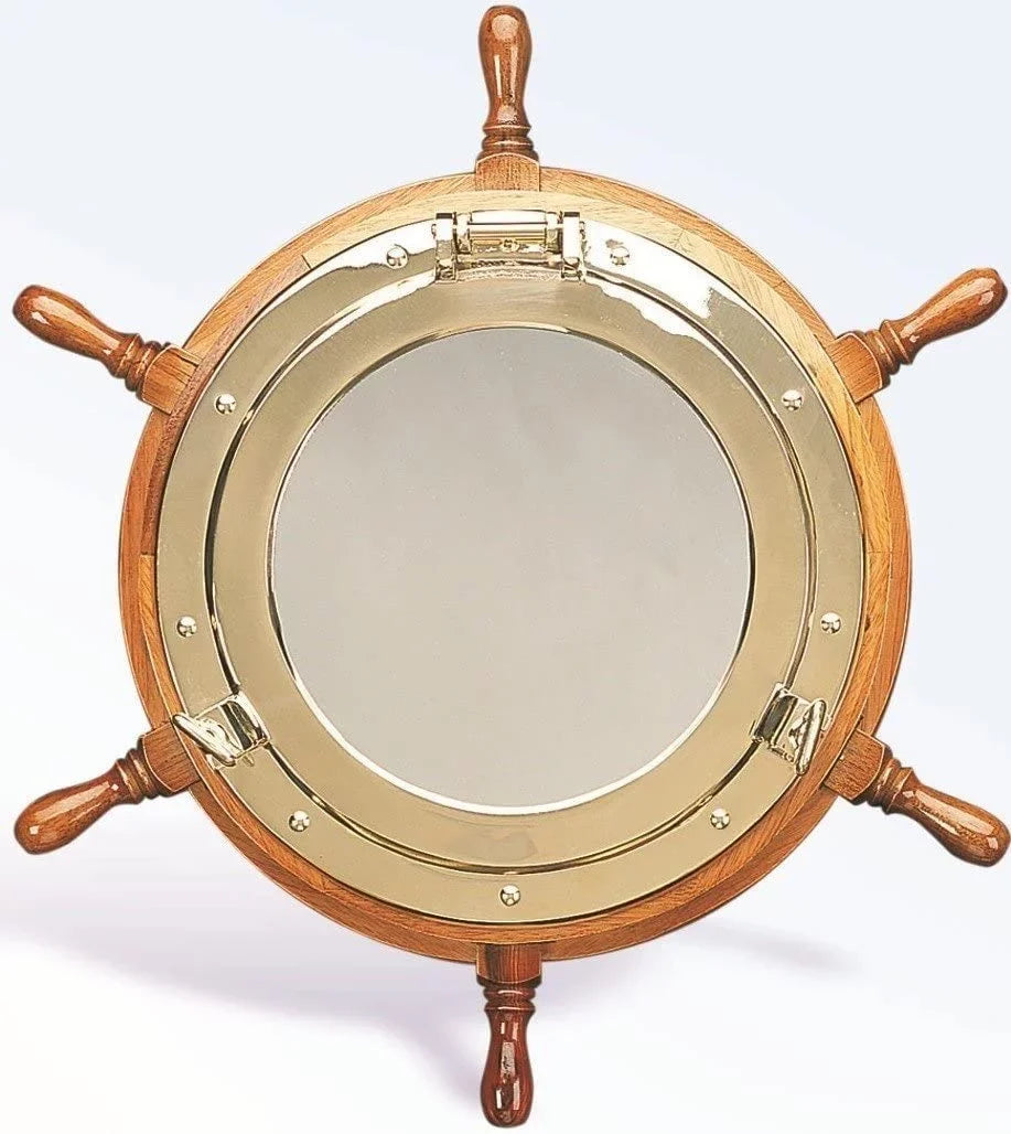 Deluxe Nagina | International Home Brass Decor True Lavish Wheel (18 Mirror Ship Inches) Porthole