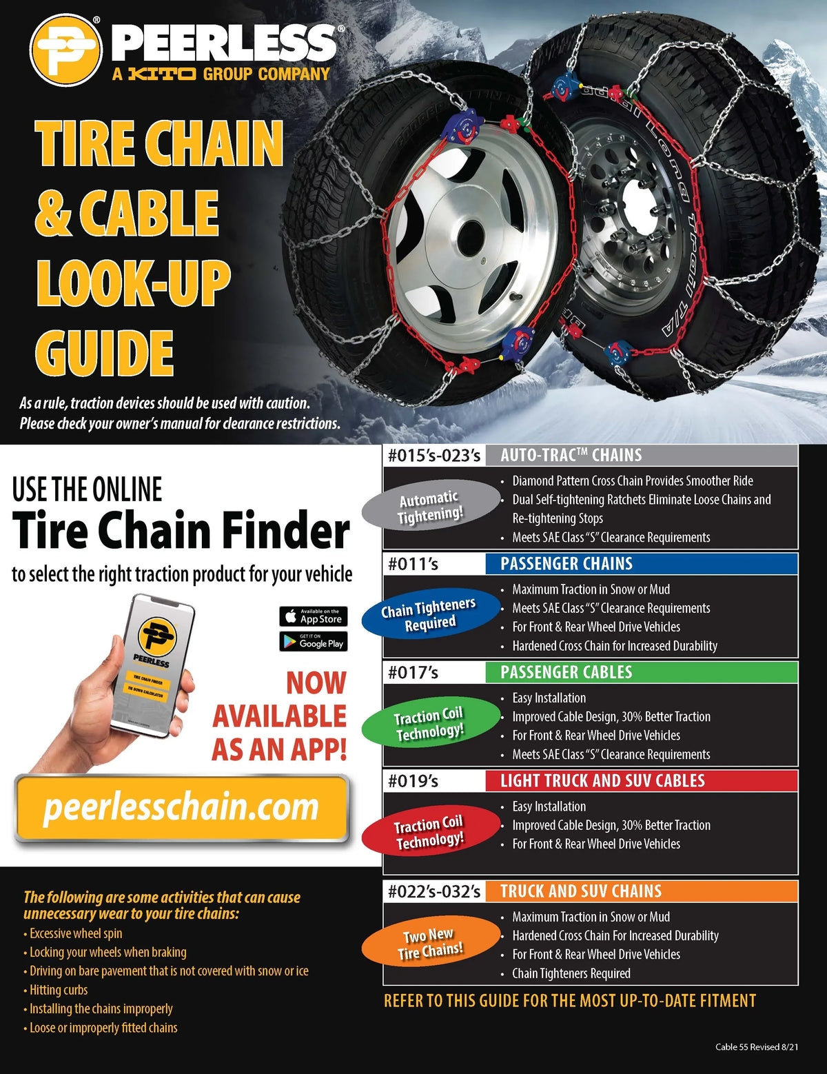 Passenger #0172955 Car Tire Peerless Cables, Chain