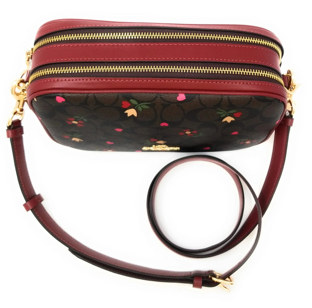 (Heart - Print Canvas Brown Women's Coach - Bag Crossbody Jes in Signature Multi) Petal