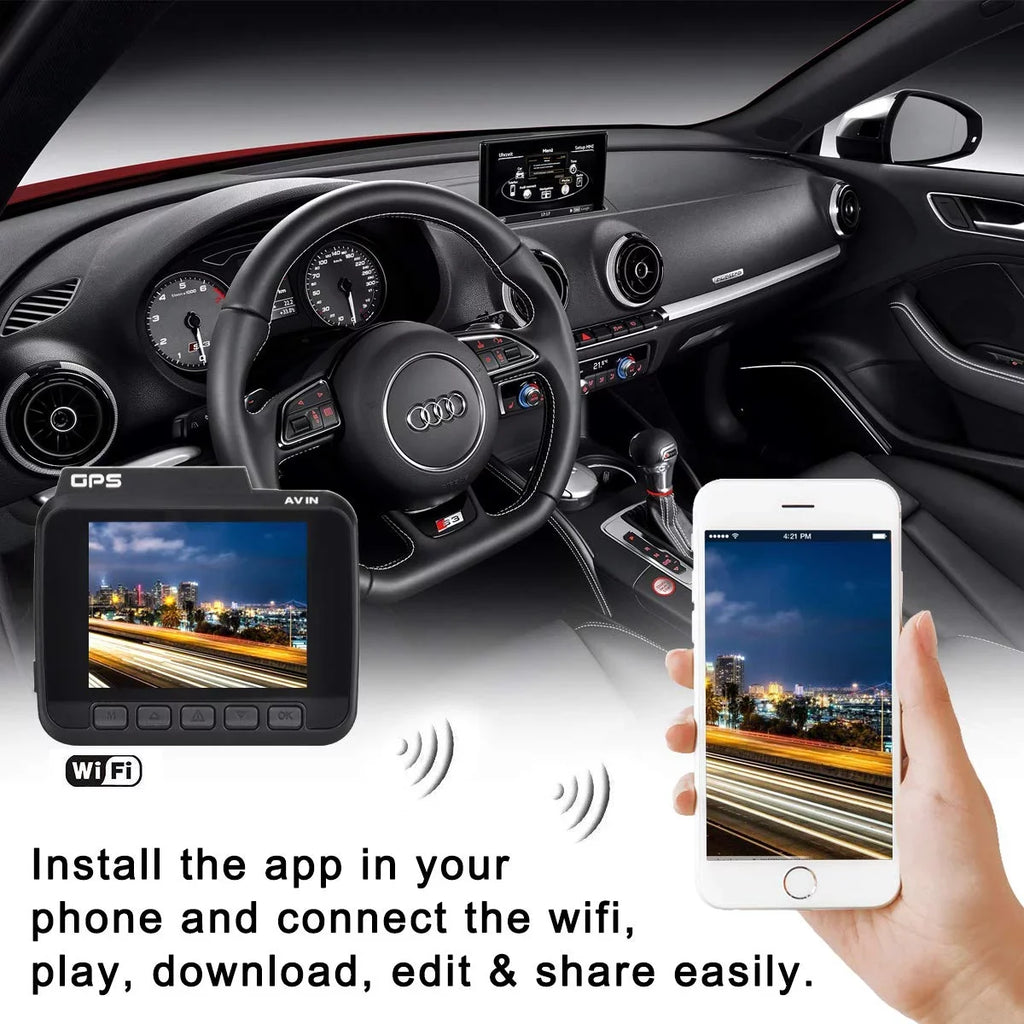 App Cam, G-Sensor, Record, Loop 2160P Motion WDR, Novatek Cam Car Dashboard Iseebiz Detect, Chip, 24FPS View, Parking Dash Wide Mode Built-in GPS, WiFi 150° Driving Angle, Recorder