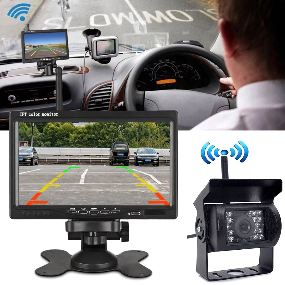 Monitor 7 Rear Car Car Monitor Display Vehicle Parking Visualizer Night Navigation Camera Function Car Assist Monitor Truck Willstar Rear Front Engineering Vision Lcd Inch Wireless Truck
