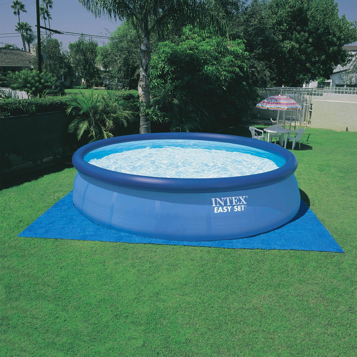 x 42" Intex Kit 15' Portable Inflatable and Pool Maintenance Swimming Set Easy