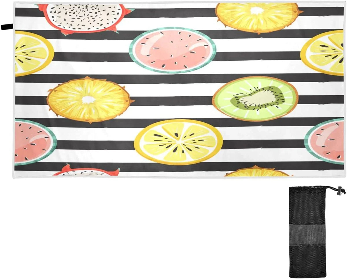 Thin Pool Blanket, Towel, Swim Oversized Bath Yoga Towel Microfiber Shower Beach 30”X60” Bestwell Towel Free Sand Lightweight Tropical Dry Quick Multipurpose Fruit Slice Towel