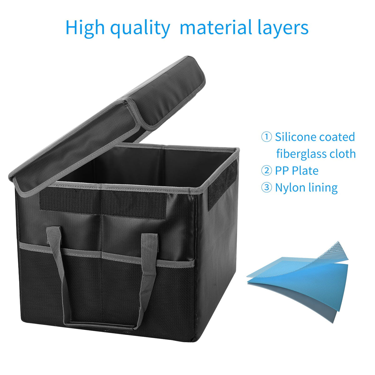 Fireproof Ideal and Car, Office Home Handles Irfora Waterproof Box, Lid Sturdy with Storage for