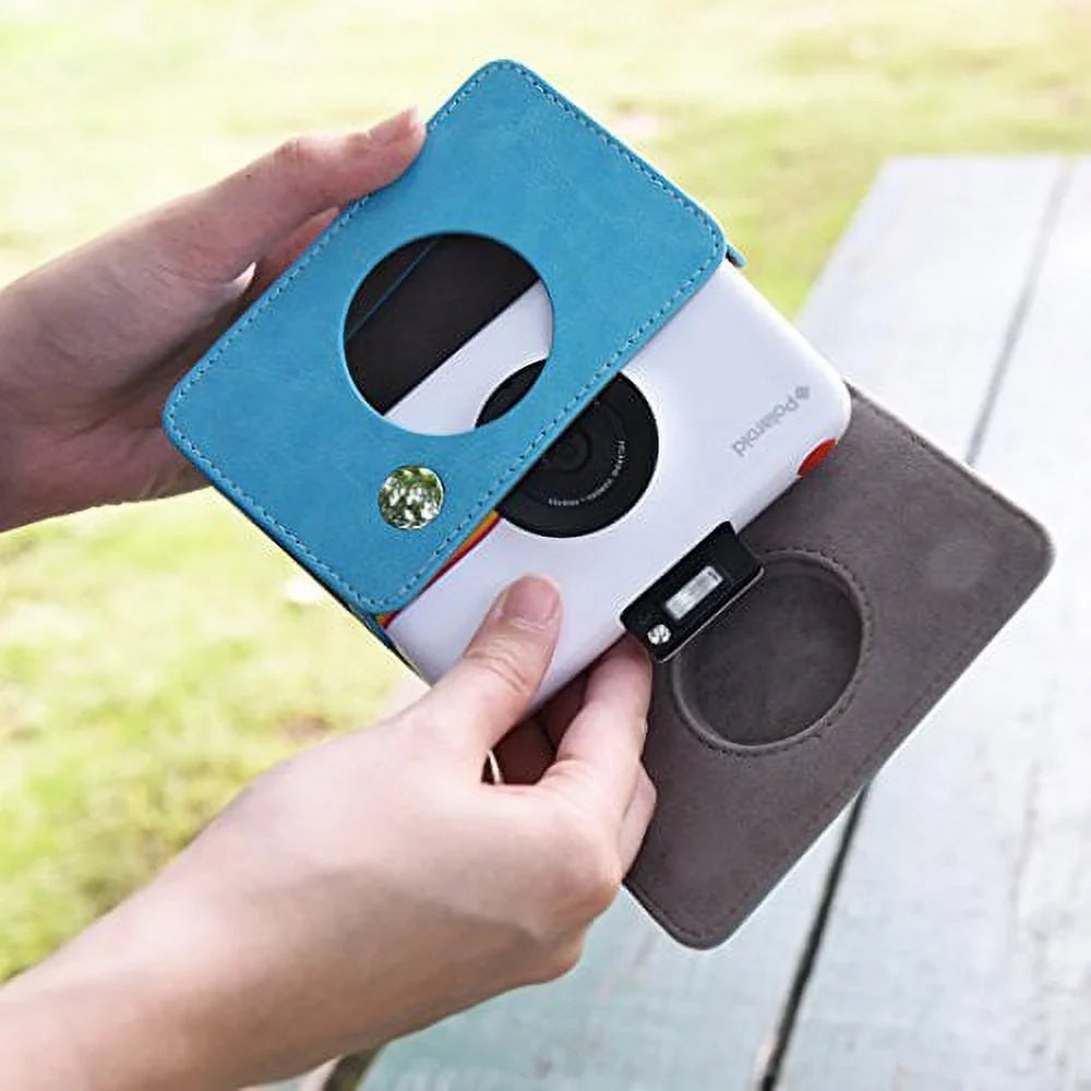 Camera Custom Touch for – Polaroid Leatherette Fit Design Print Digital (Blue) Case Snug Instant Snap