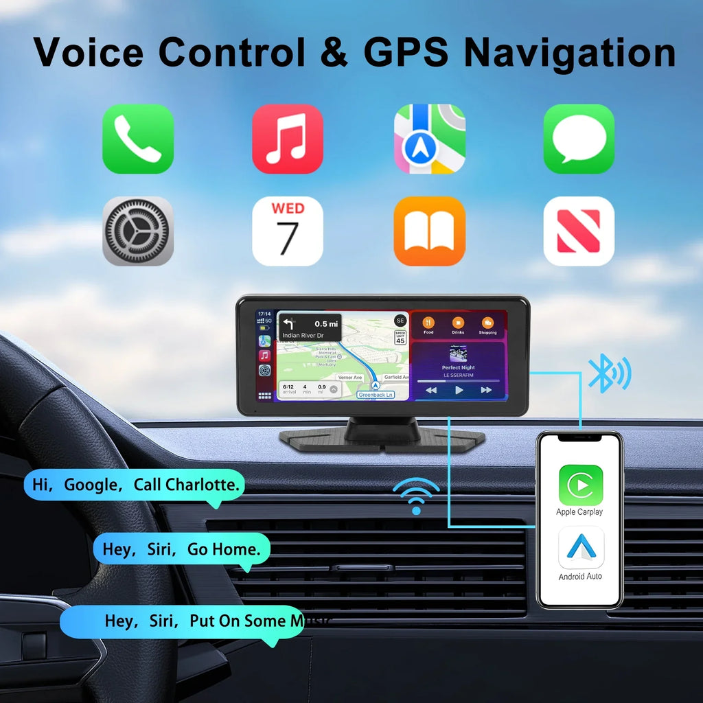 & Backup Car Android 1080p with (6.9inches) Apple 4K Carplay Navigation, Auto Touchscreen NEXPOW Audio Stereo, with Car Carplay Camera, Dash GPS Bluetooth Receivers Portable Cam,
