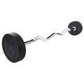 Solid - Curl Fixed Barbell, Body Coated SBZ50 Rubber 50lb Tools