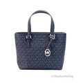 Jet Carryall Top Michael Bag XS Set PVC Tote Purse Navy Leather Kors Zip