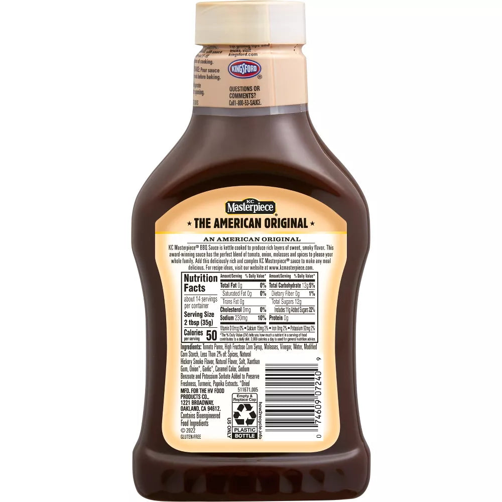 case. Masterpiece Original Barbeque 18 Sauce, Ounce 6 -- KC per