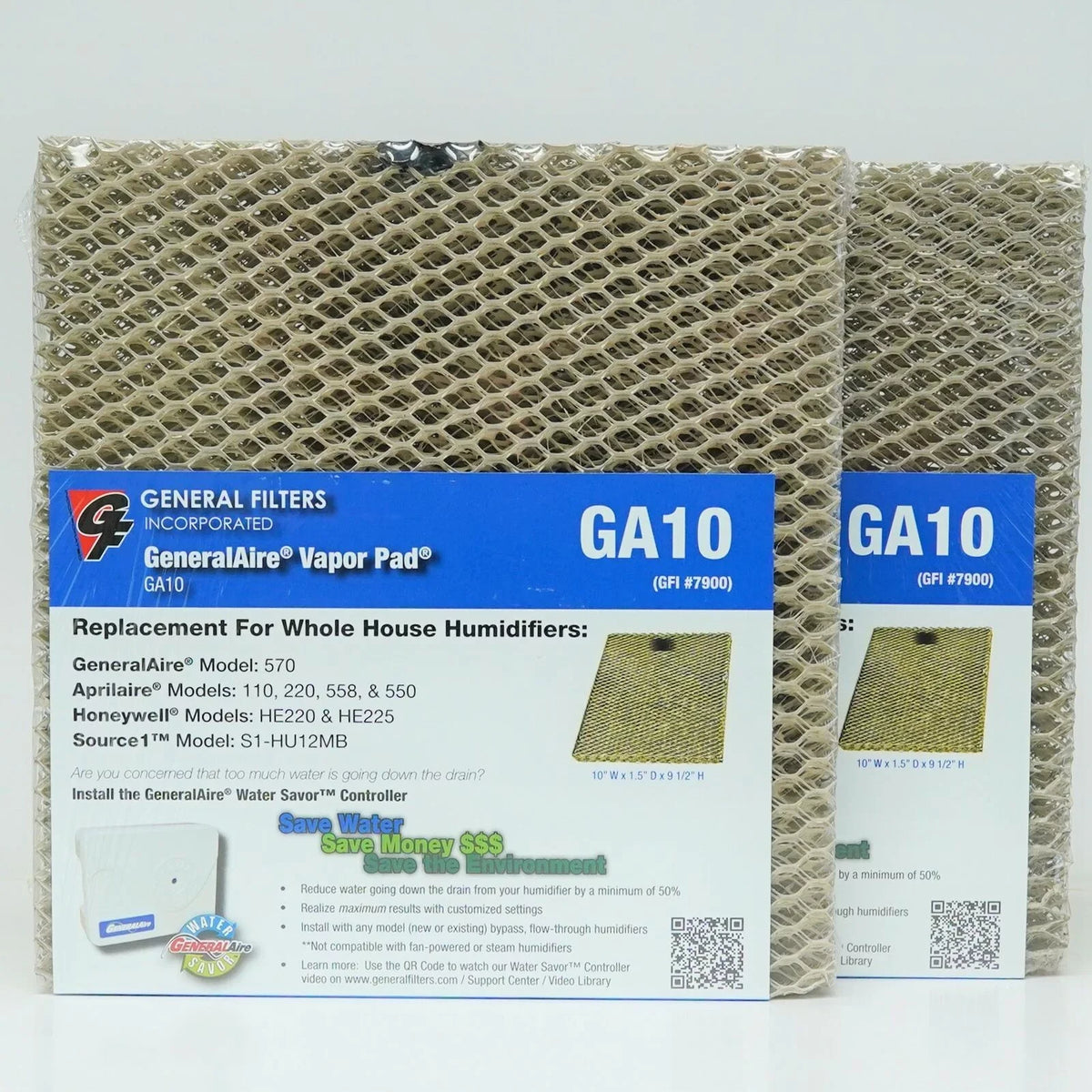 2PAK Humidifier for Panel Filter 10-2 500 #10 Aprilaire Water Pad 550