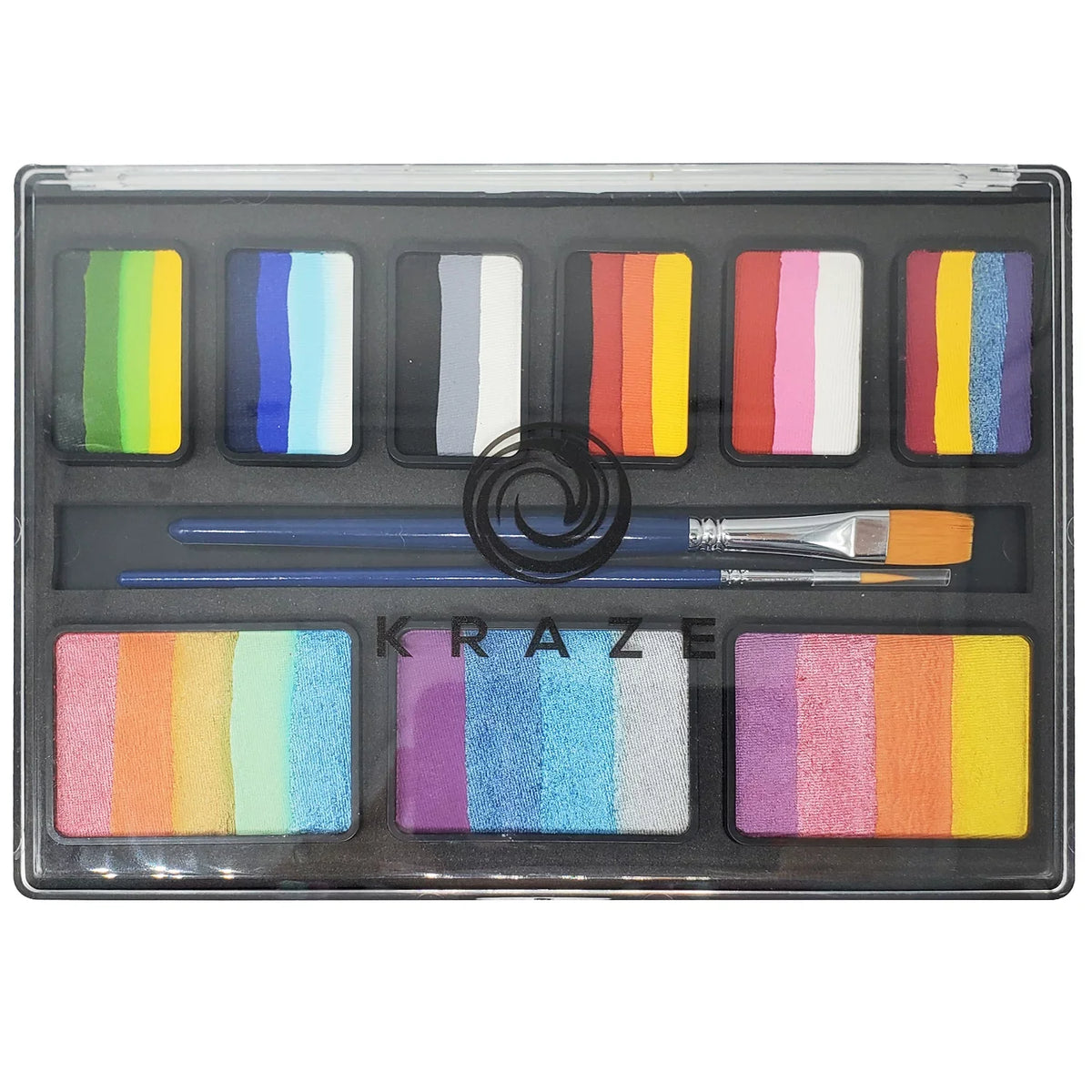Palette, Makeup Painting Hypoallergenic, Water Stroke Safe, One Face Non Sensitive for Cake Skin, FX Halloween Toxic Paint Party Kit Split Kids Face Activated, & Adults Professional Celebration Kraze