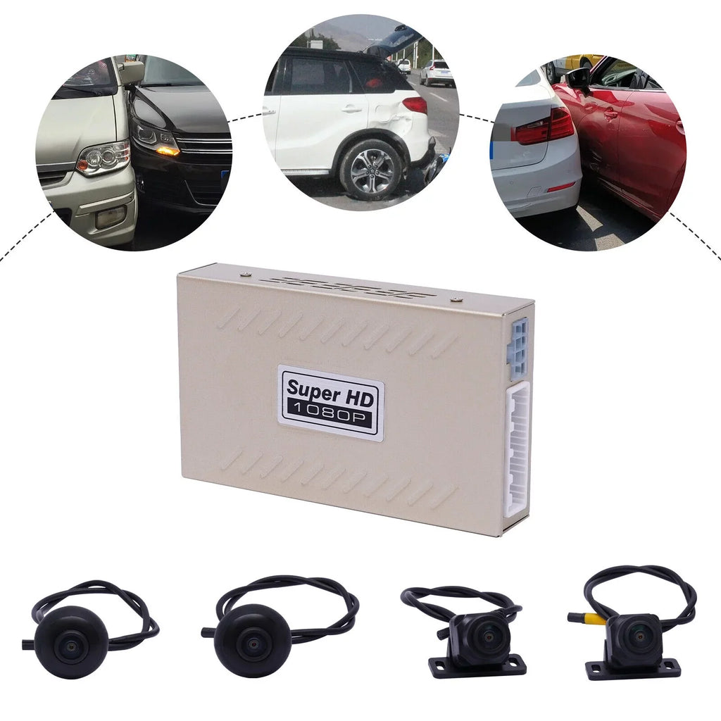 Camera Car Universal System Car OUKANING 4 Kit Panoramic 360° DVR View Rear 1080P Cameras Panoramic Recorder