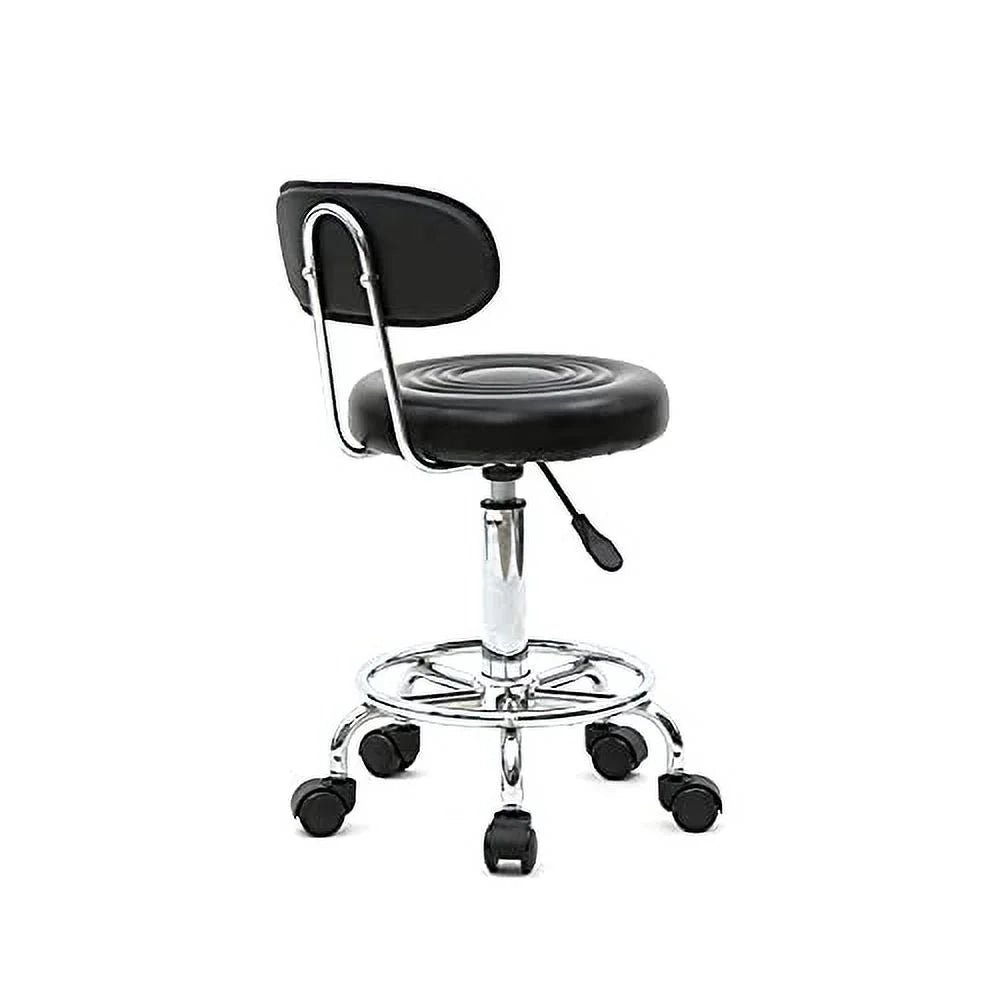 Art Rolling Goujxcy Multi-Purpose Perfect Swivel Wheels Stool Back Dental Spa Massage and Stool White Chair, Clinic Studio, Office with for Salon Cushion Adjustable Salon Beauty Tattoo