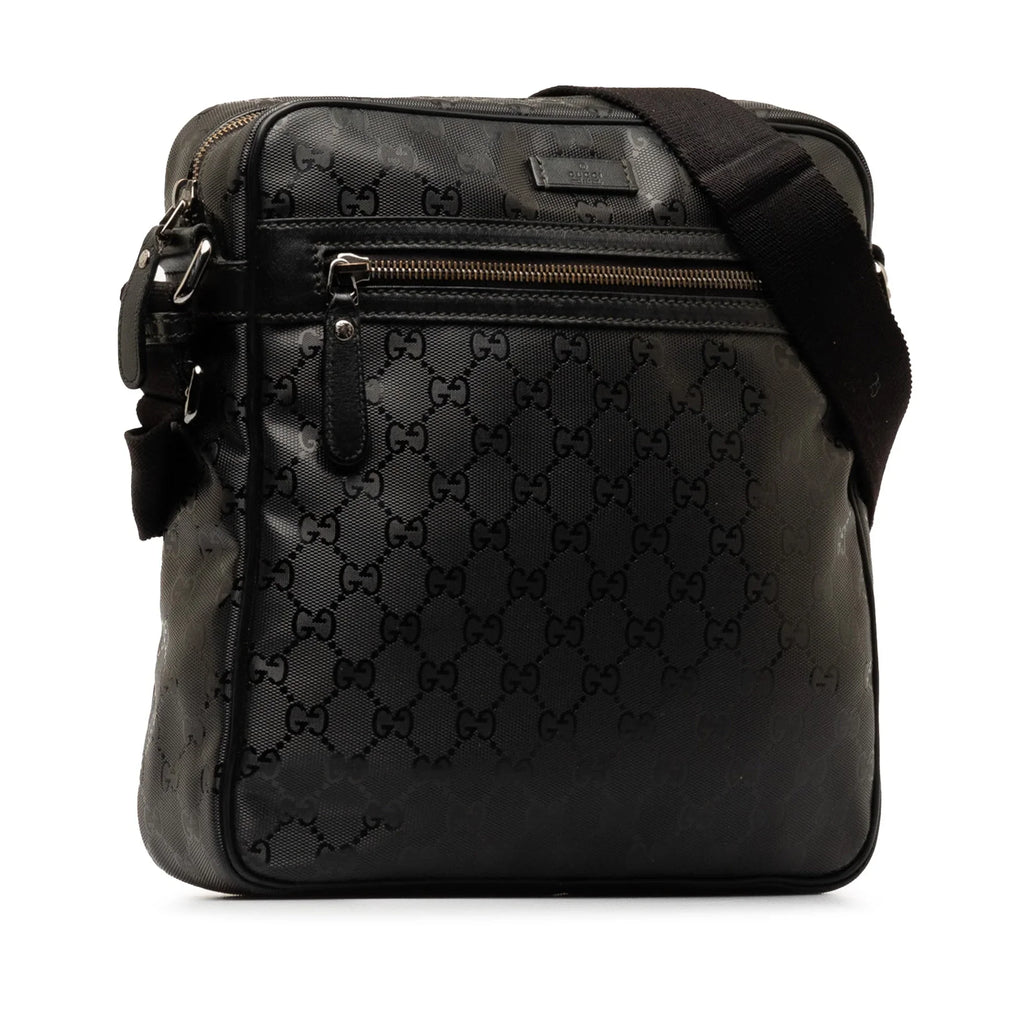 Fabric Canvas Imprime Pre-Owned Bag GG Gucci Unisex Crossbody Black (Good) Coated Authenticated