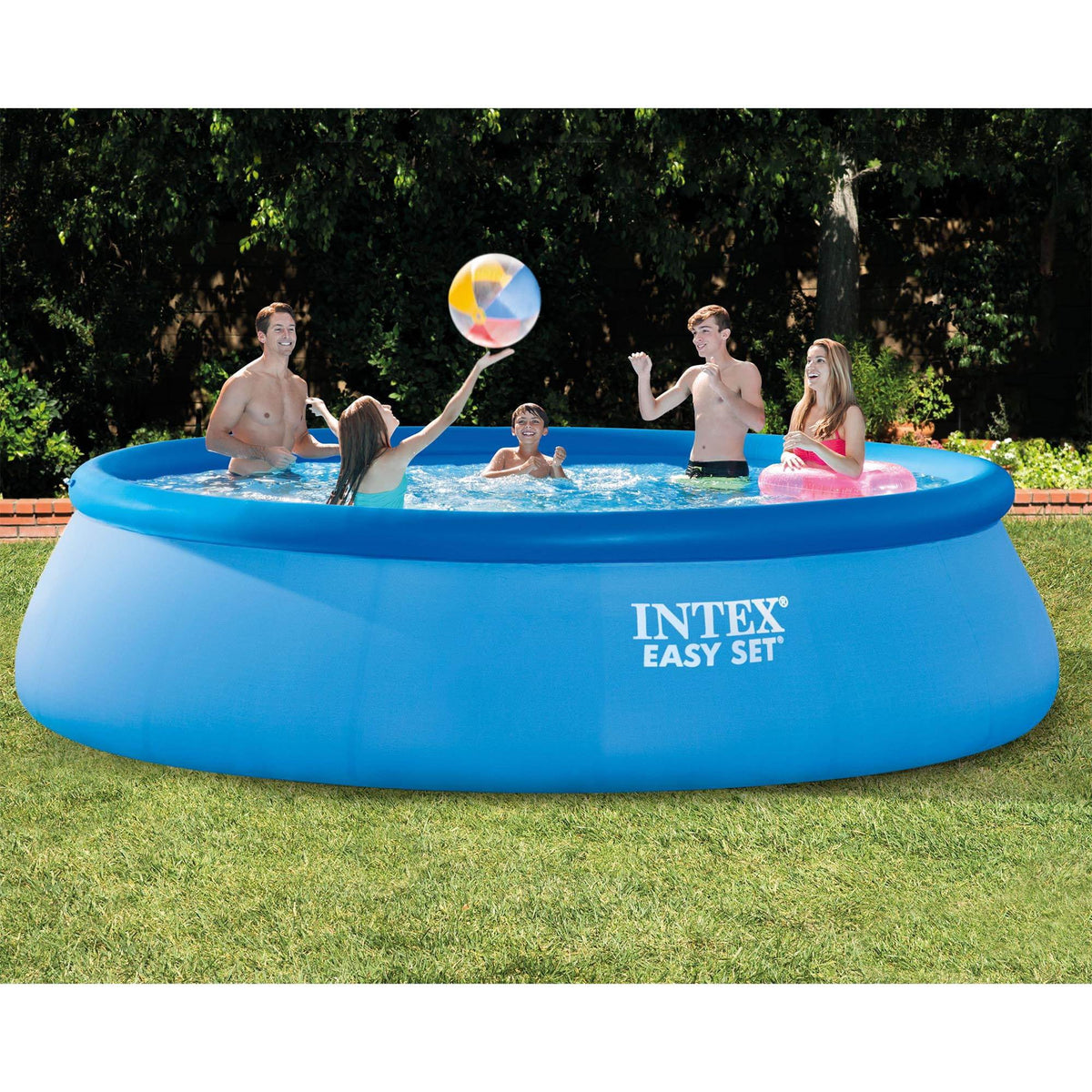 x 42" Intex Kit 15' Portable Inflatable and Pool Maintenance Swimming Set Easy