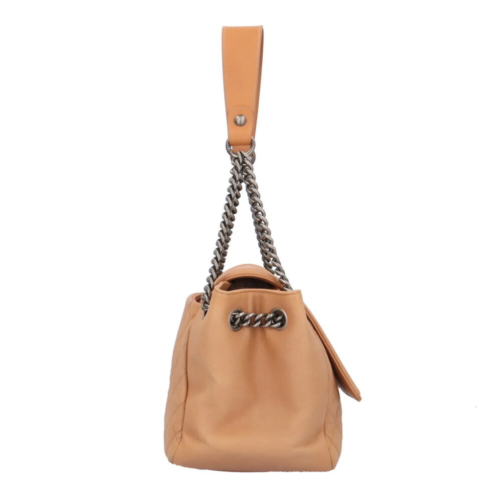 CHANEL Pre-Owned Shoulder Chanel (Good) Boy Beige Chain Ladies BRB10010000013292 Bag Leather
