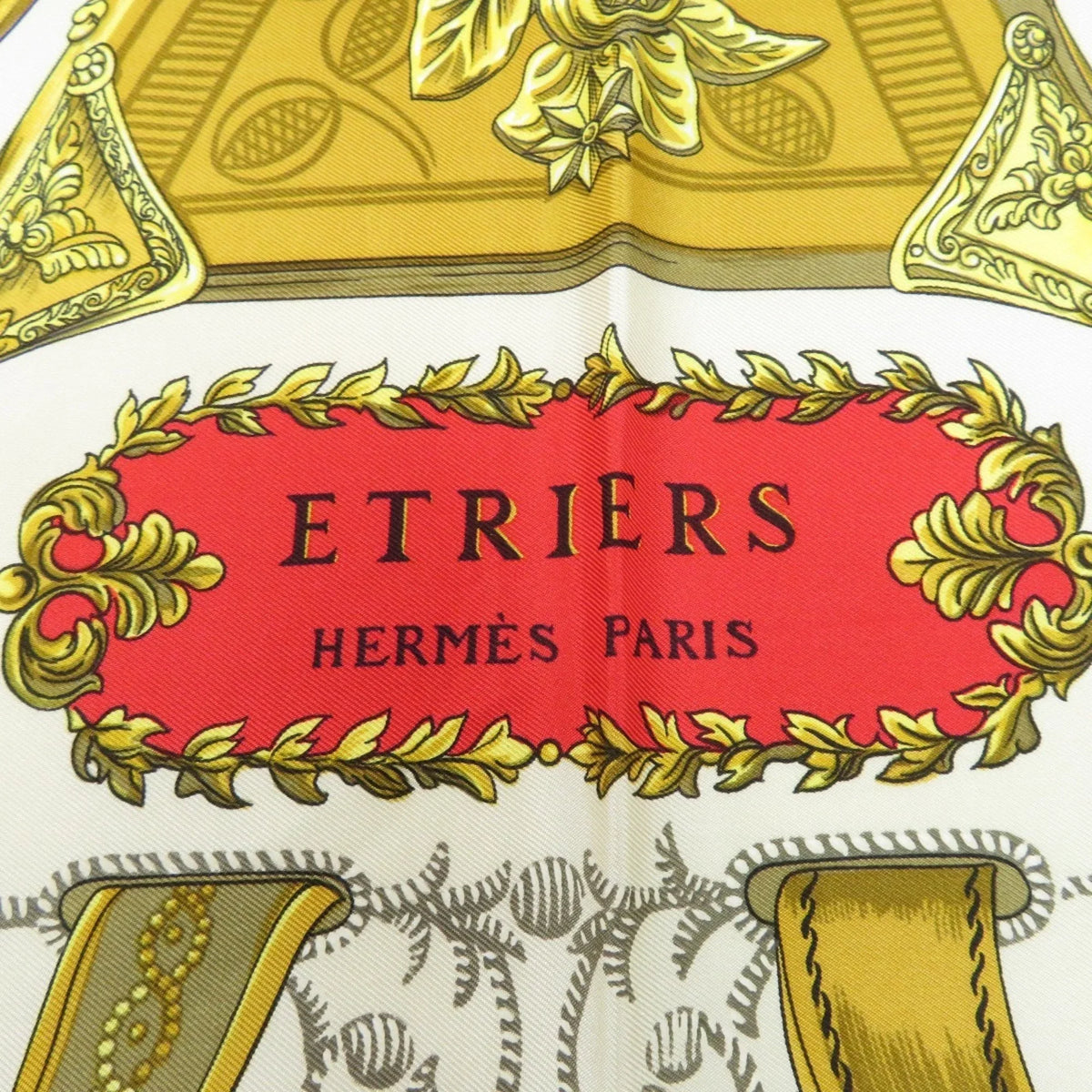 Pre-Owned Carre HERMES Stirrup/Horse Muffler ETRIERS Silk 90 Hermes Scarf Women's (Good)