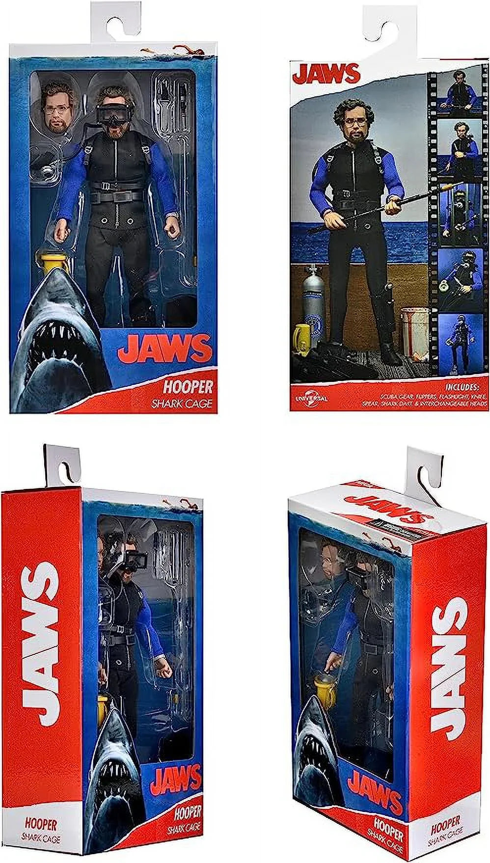 Figure CAGE Hooper Jaws 8IN Action Clothed NECA Shark