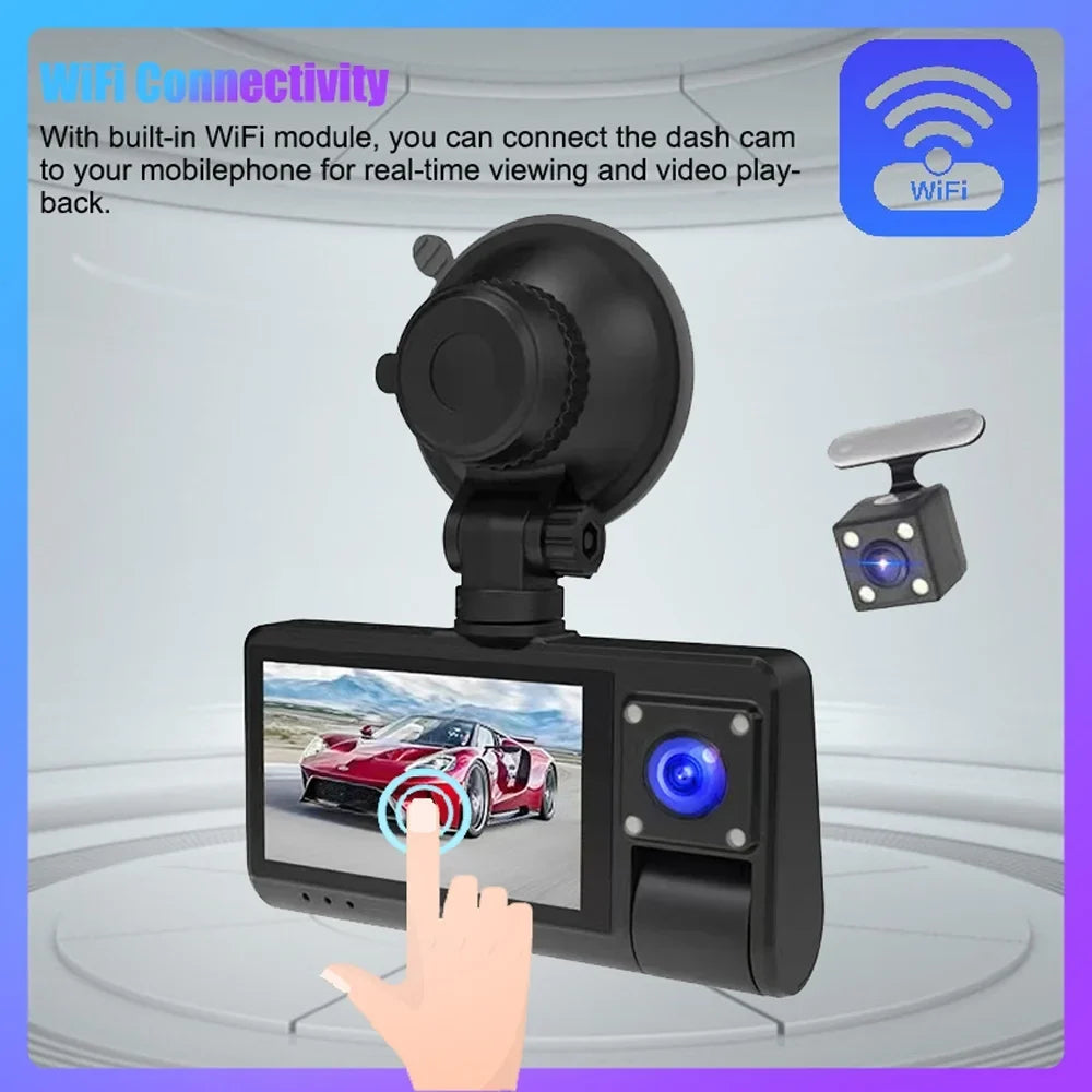 Video for Screen Dash Mirror, Camcorder with Touched Cam, Car Enhanced WIFI Dcenta Recording Interconnection Safety Auto