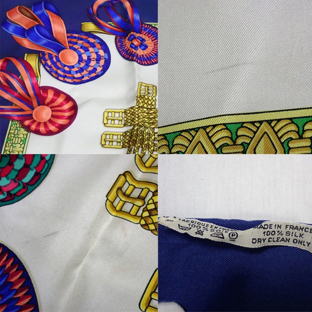 Ribbon Scarf HERMES Pre-Owned (Good) Silk LESRUBANSDUCHEVAL Horse Muffler