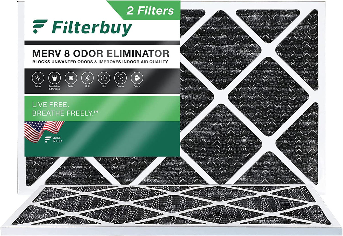 Filters Activated Carbon MERV Pleated (2-Pack) Odor Furnace AC 14x24x1 Filterbuy Air HVAC with 8 Eliminator