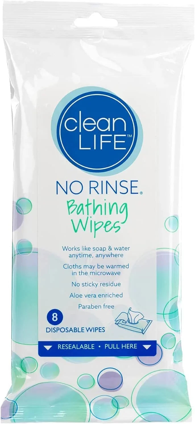 Maximum (5 Premoistened Latex-Free and and Cleanlife (8 - by Microwaveable, Hypoallergenic Enriched Products Vera Wipes and "Bathing for Pack), Wipes)" Cleansing Deodorizing Aloe
