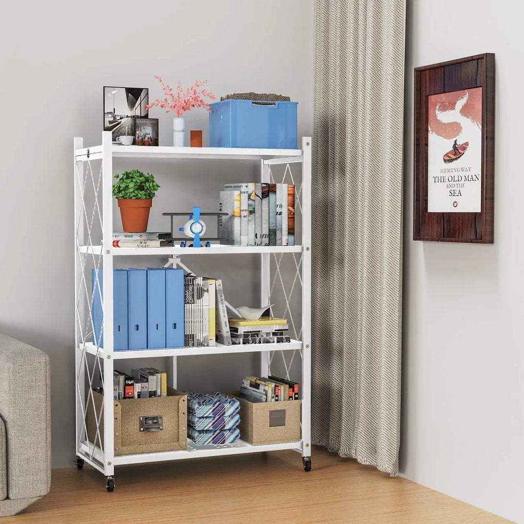 Shelving Heavy Modern Tier Style 3/4 QRInnovations Rack Storage Duty Metal White