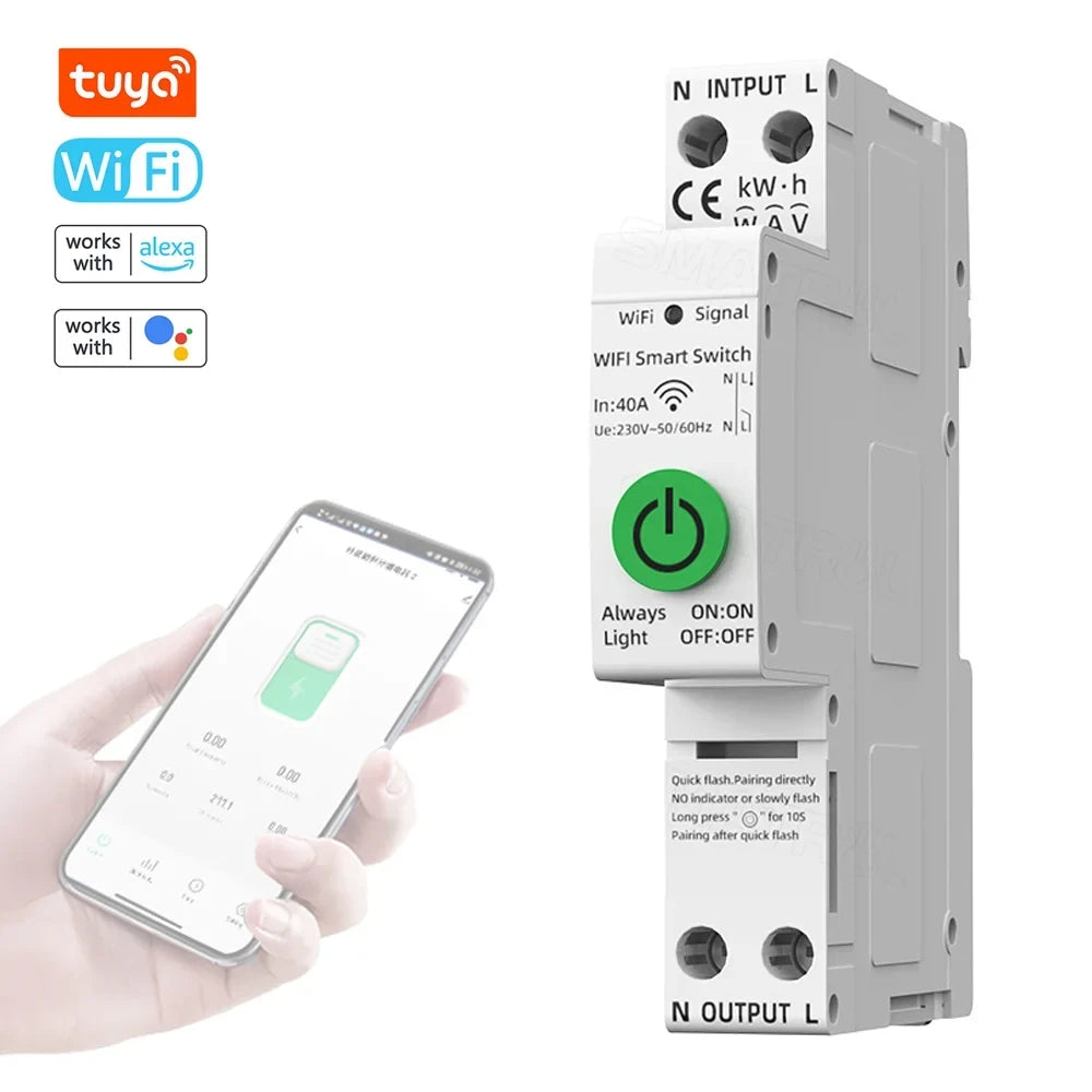 for Current Protections Intelligent Multifunctional Mobilephone Voltage Settable WiFi Control Voi with Protector Htovila Automatic APP Values Assistant Reclosing Compatible Meter
