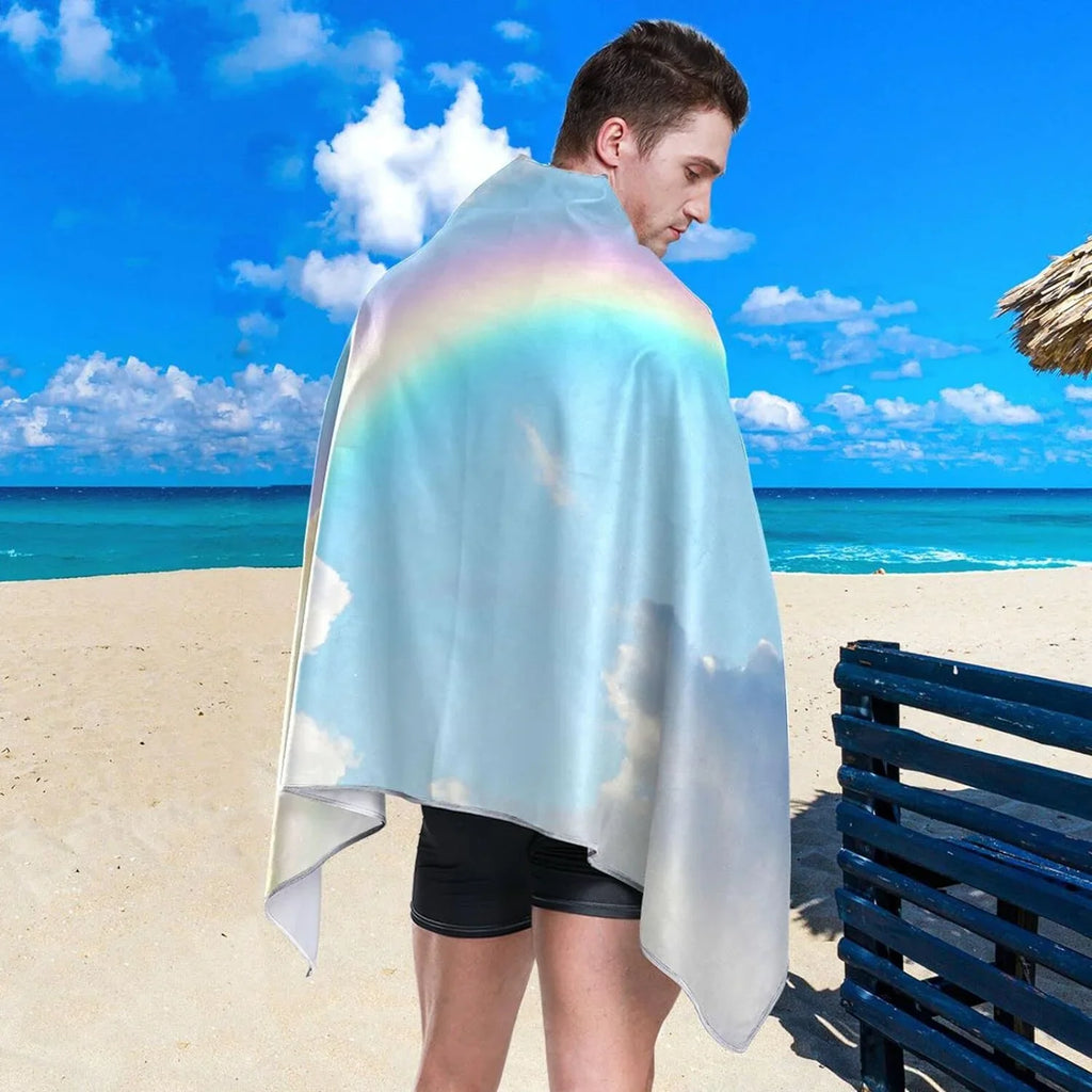Lightweight Holiday（282） Oversized Absorbent Towels Travel Towel Beach Rainbow - Beautiful Dry Towel Swimming Bestwell Quick for Camping Super Compact -