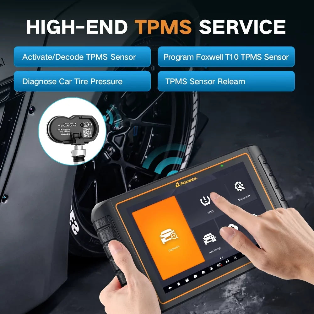 ECU Foxwell Test Professional Coding All Automotive OBD with TPMS Reader Tool OBD2 Services Code Tool Scanner System Tool Car EOBD 36 Reset Diagnostic Programming GT75TS Active Bidirectional Scanner