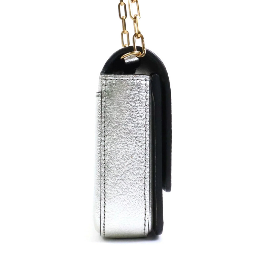 (Good) diagonal Pre-Owned Burberry bag shoulder BURBERRY silver leather ladies