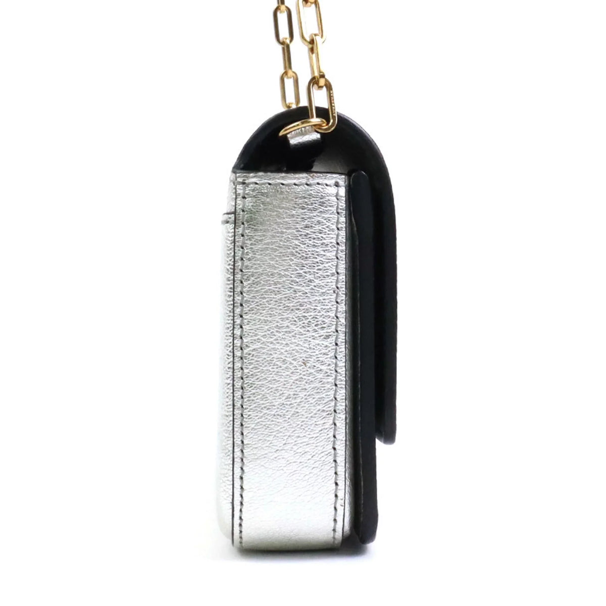 (Good) diagonal Pre-Owned Burberry bag shoulder BURBERRY silver leather ladies
