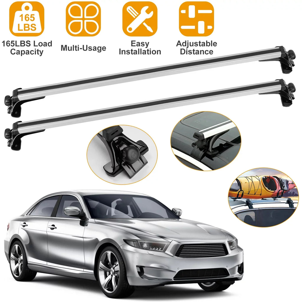 Without 47.24in Rack Roof Fit Car Rail Rack Roof Vehicle Crossbars Aluminum 165LBS Side Most with Capacity Cargo Car for iMounTEK Roof Carrier Wagon