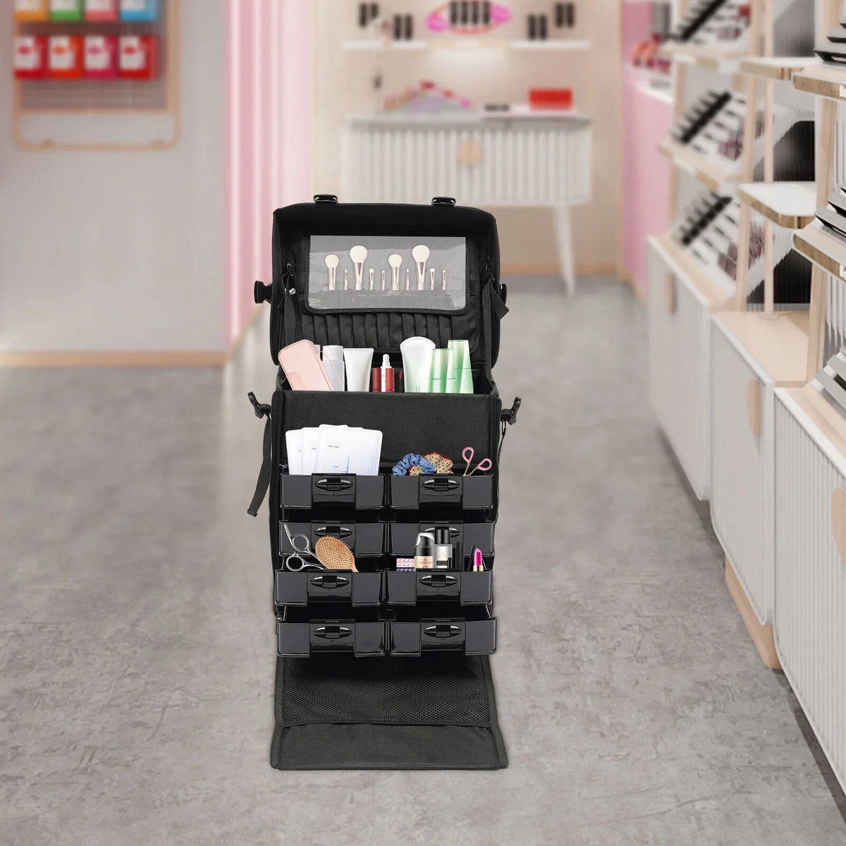 Case Storage Modern Rolling Makeup PRO Train Makeup Cosmetic Trolley