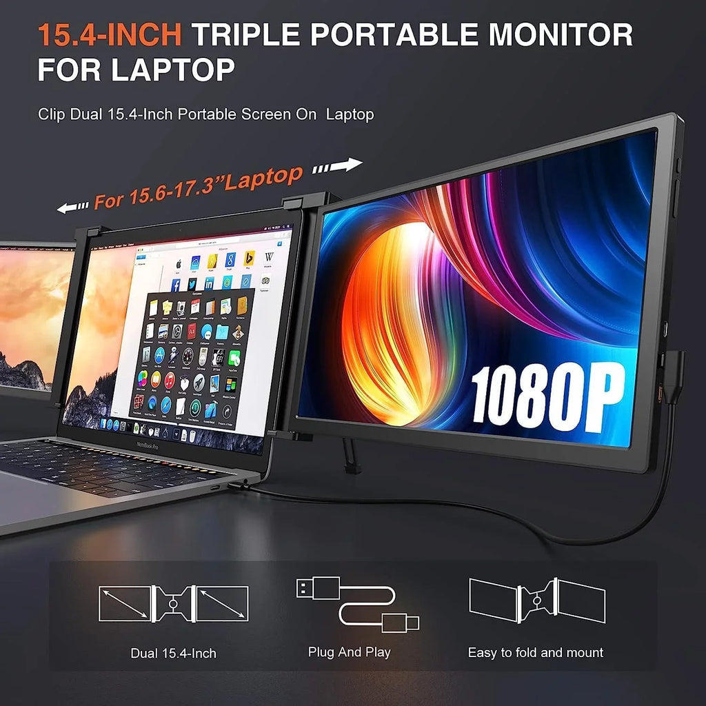LIMINK Screen Monitor Dual Display Extender for Laptop Monitor Portable Triple S20,15.4"