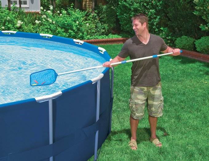 x 42" Intex Kit 15' Portable Inflatable and Pool Maintenance Swimming Set Easy