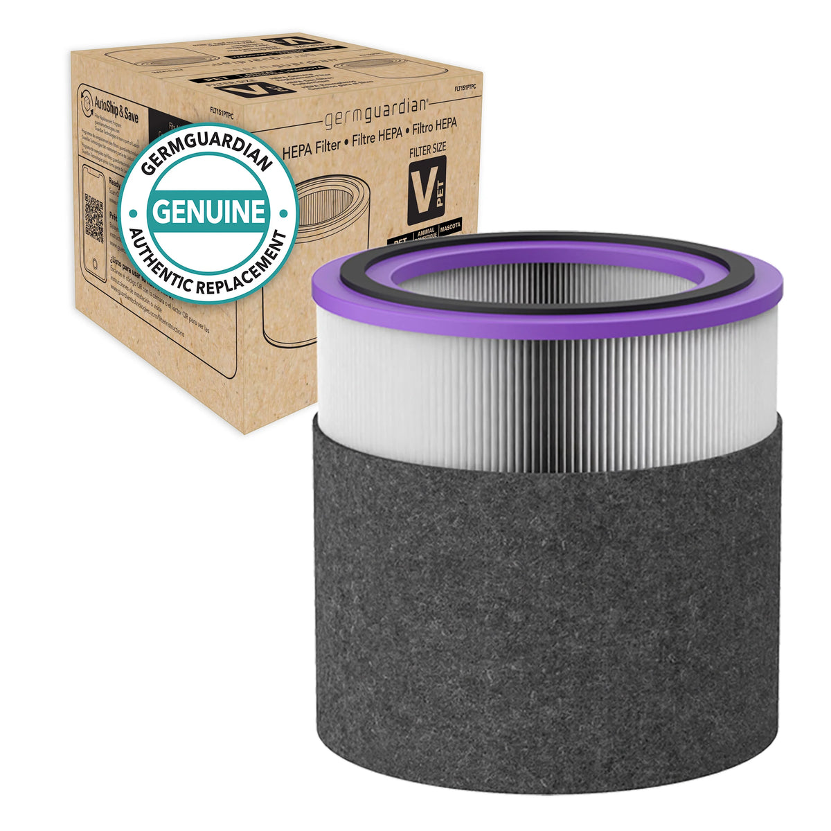 Purifiers, HEPA Germ FLT151PT Pet V AirSafe for Replacement Genuine Pure Filter Filter AC151 and Air Guardian