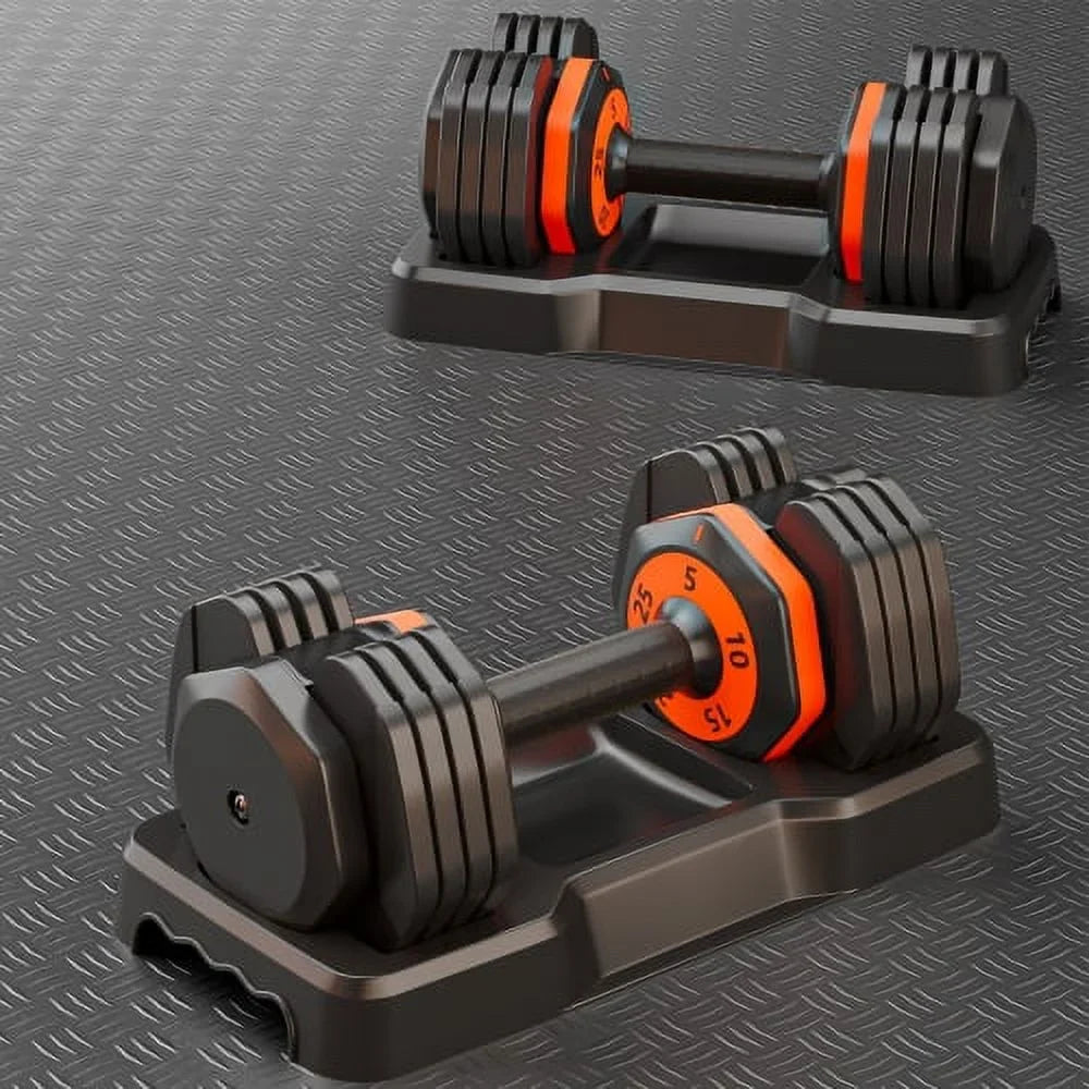 in Dumbbell Women Men 25LB Adjust Handle 1 Anti-Slip Home Set Pair Exercises for Dumbbell Metal with 5 Dumbbells Fast Pairs in Equipment Gym and Adjustable for Workout Weight