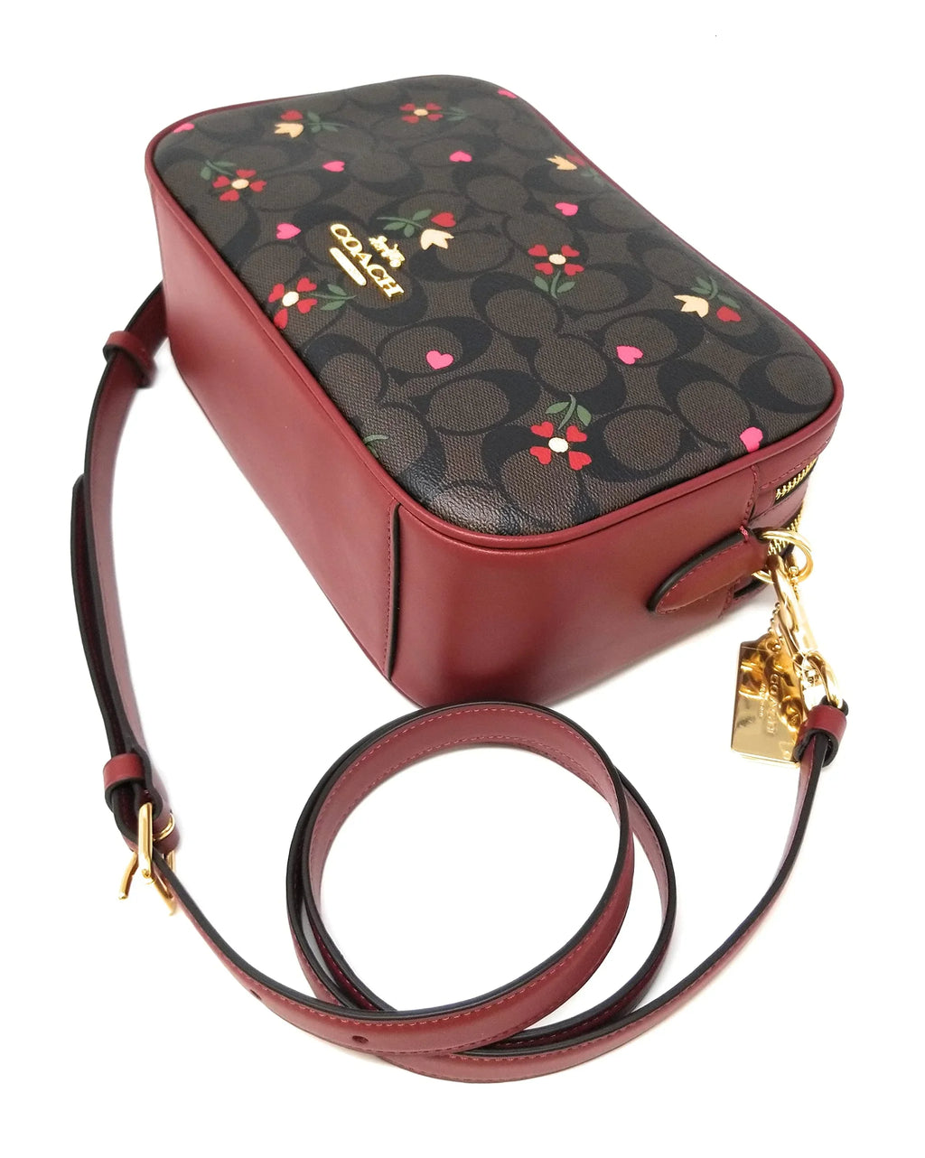 (Heart - Print Canvas Brown Women's Coach - Bag Crossbody Jes in Signature Multi) Petal