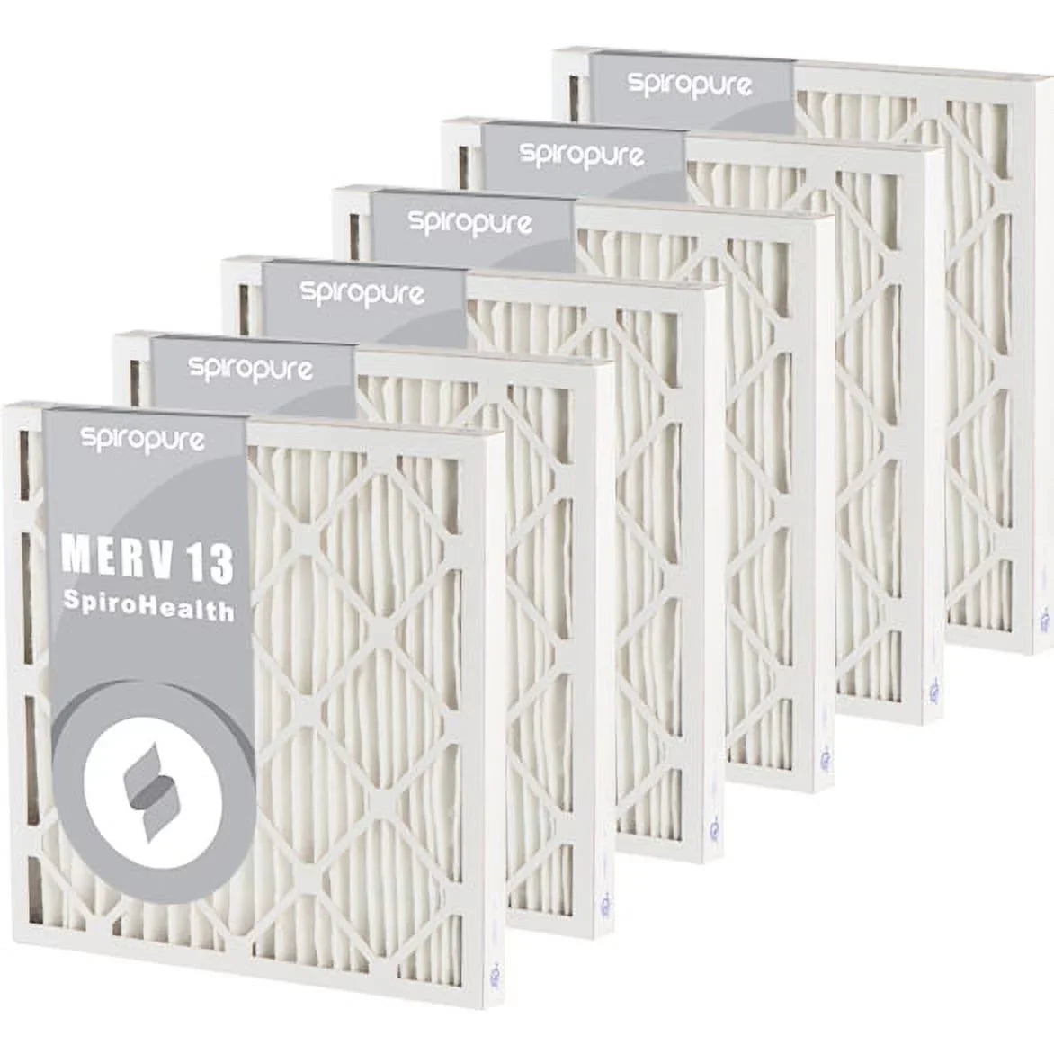 '- in Made MERV 13 Pleated 11.5x24.5x2 USA Filter (6 SpiroPure Pack) Air Filters