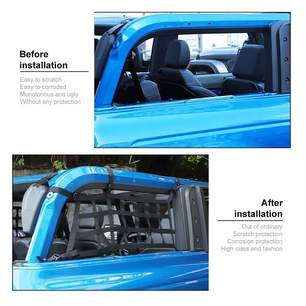 Mesh Door Teledu Trunk Side Cargo Protective 21+2 Restraint 2x Rear Net