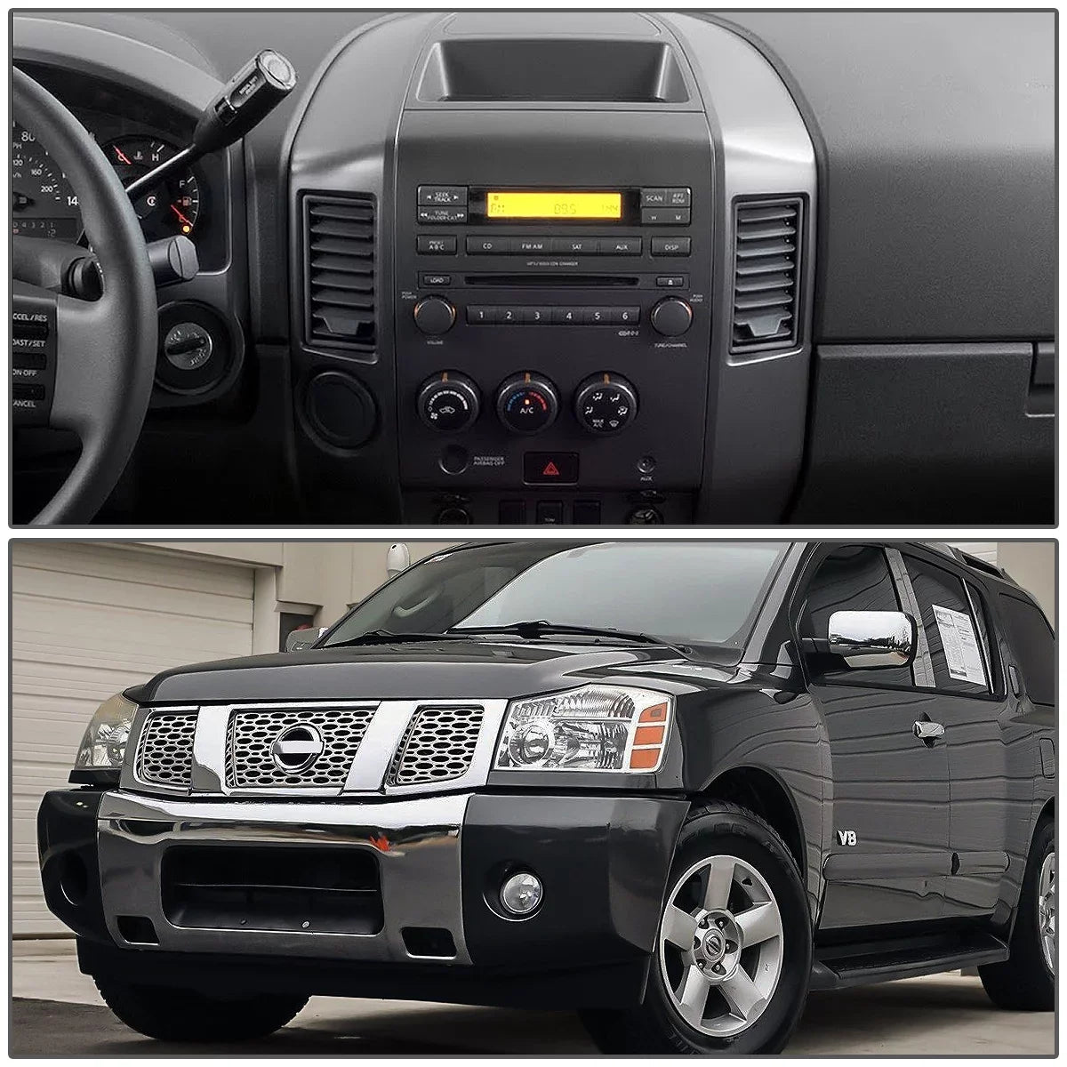 Titan SE ZTL-Y-0163 to Nissan without Center Factory Panel Console Motoring Panel DNA Lid Bezel Speaker 2004 XE 2006 05 Style For Armada Instrument