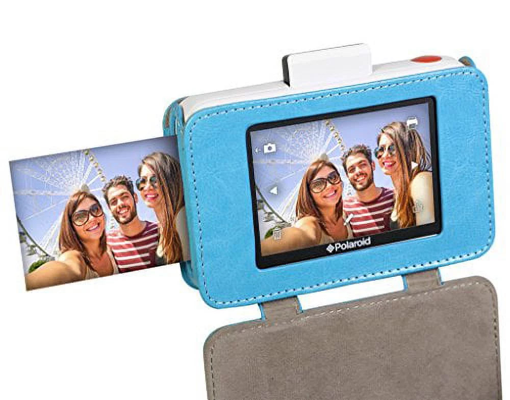 Camera Custom Touch for – Polaroid Leatherette Fit Design Print Digital (Blue) Case Snug Instant Snap
