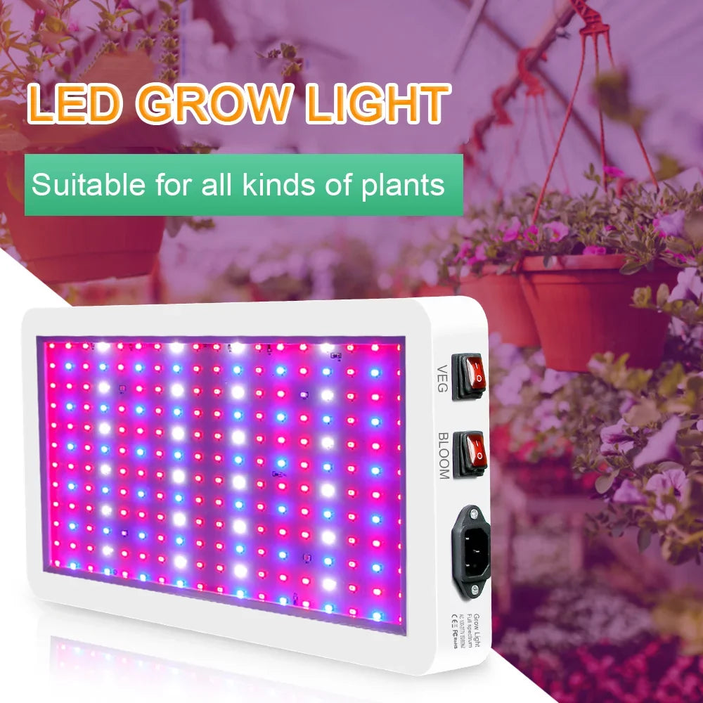 Grow Switch Hanging Greenhouse Waterproof Bloom for Htovila Indoor Flowers LEDs Dual Light 312 IP65 LED Full for Spectrum Plant Veg Lamps and 2000W Seedlings Growing Plants