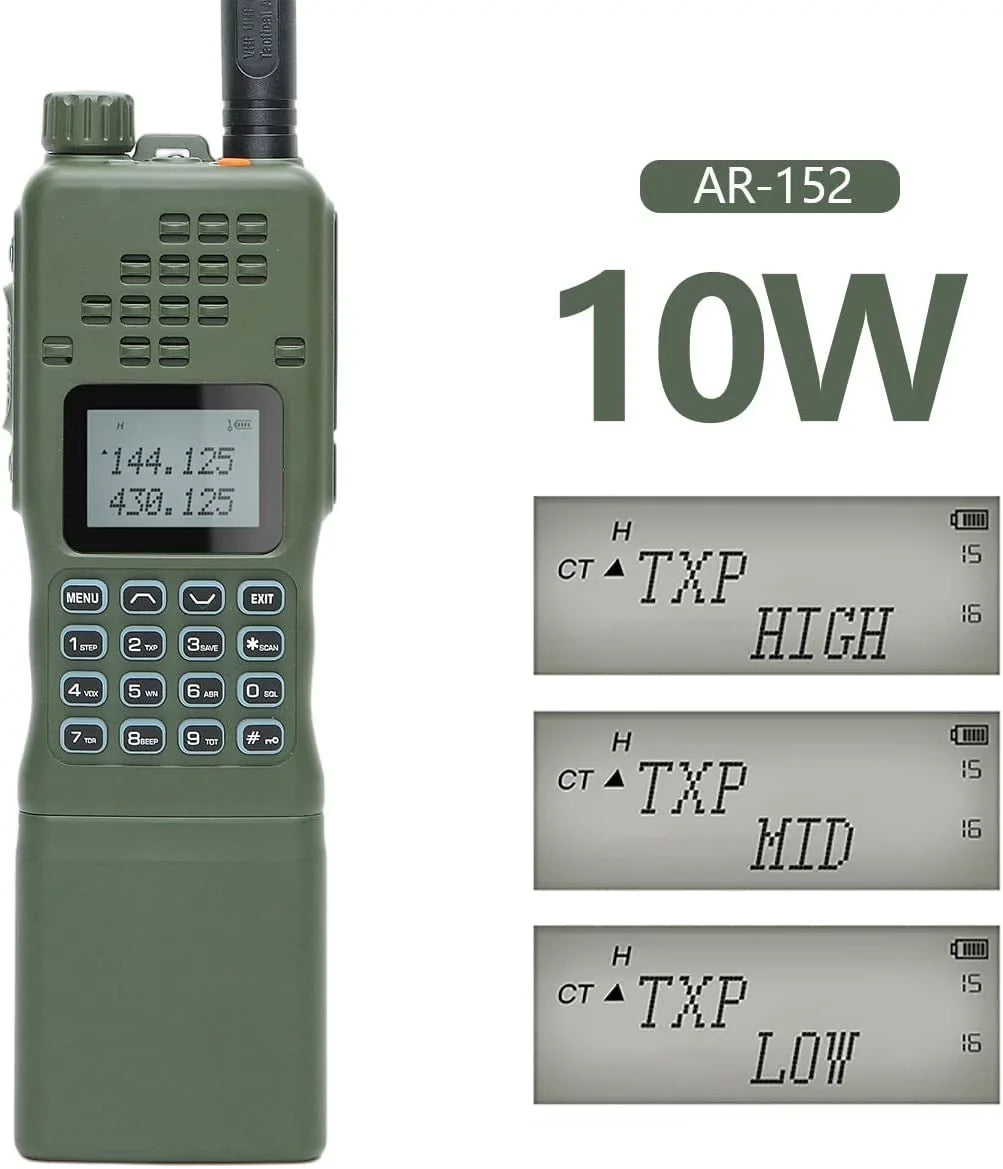 Charger with 10W Kit Shoulder Bag mic,18.8 and Antenna,USB Cable AR-152 Range Way Two Foldable Rechargeable Walkie Cable,AR-152 Programming Full inch Talkie Radio Long ABBREE&BaofengAR-152 Tactical
