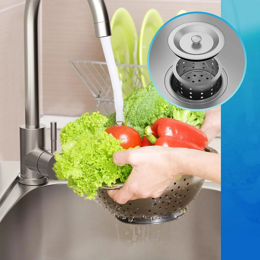 Single Steel with and Free Utility and Stainless Bathroom, Water Pipe Farmhouse for Cold Hot Ideal Standing Bowl Room, Laundry - Sink