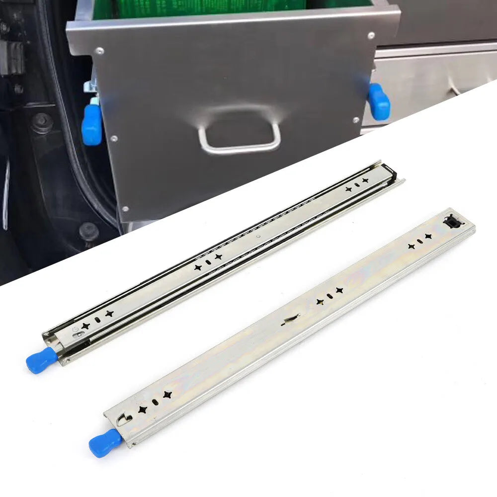 Duty Extension Lock 24"Inch Runner Draw Trailer Drawer Full Fridge Slides Heavy