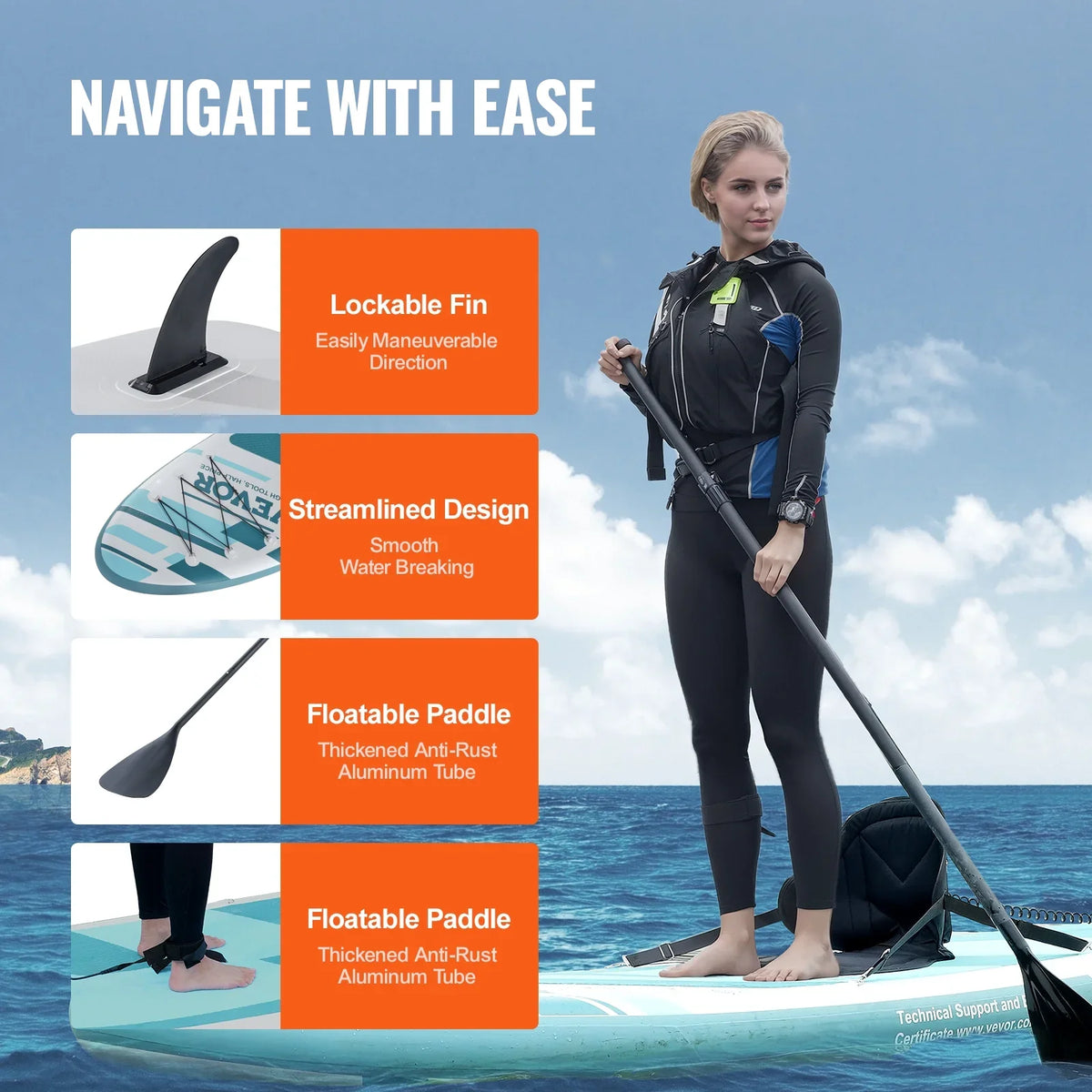 ft Inflatable Board Accessory with Board 10.6 SKYSHALO Paddle Seat Kayak Up Stand