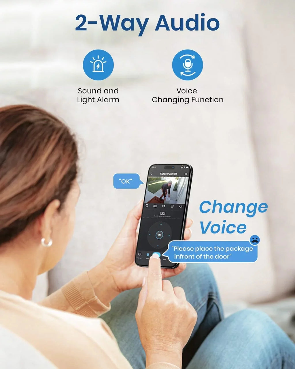 Camera Way Surveillance 2K with , Sensor, Outdoor AOSU Camera, Night Security Camera Motion , IP66 Audio View PIR WiFi Home Vision Color 2 Security for Waterproof Camera 360°